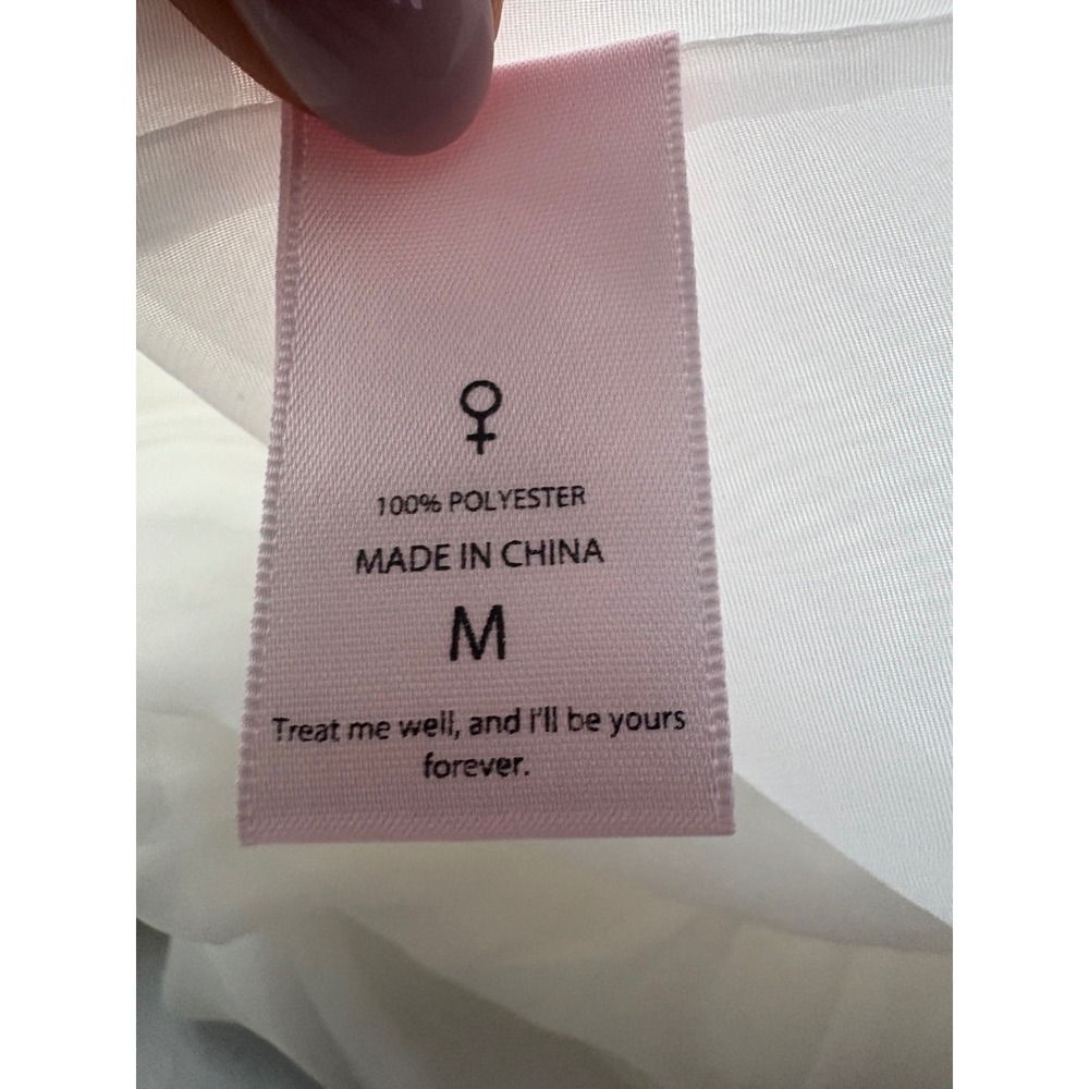 Selkie White Puff Dress Size Medium Organza Mini Babydoll - Picture 8 of 15